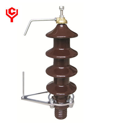 Ống lót điện áp thấp 1kV ngoài trời Cách điện bằng gốm nâu với thanh thu lôi